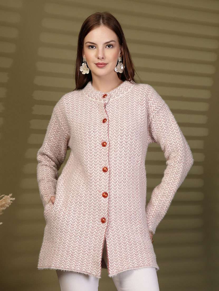 women self designed long sleeve cardigan - 22088571 - Standard Image - 2