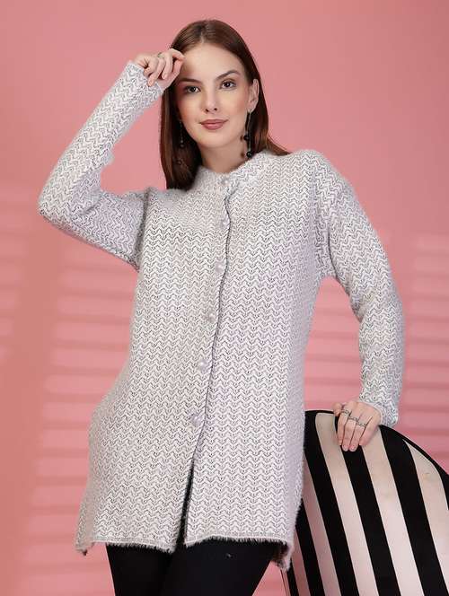 women self designed long sleeve cardigan - 22088572 -  Standard Image - 0