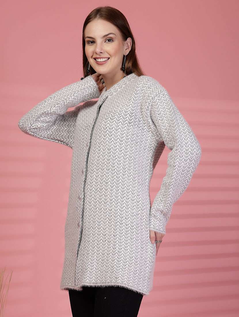 women self designed long sleeve cardigan - 22088572 - Standard Image - 2