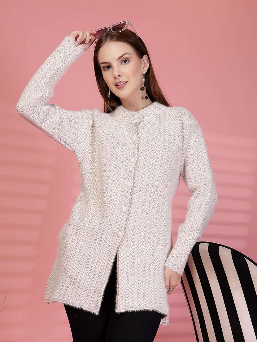 women self designed long sleeve cardigan