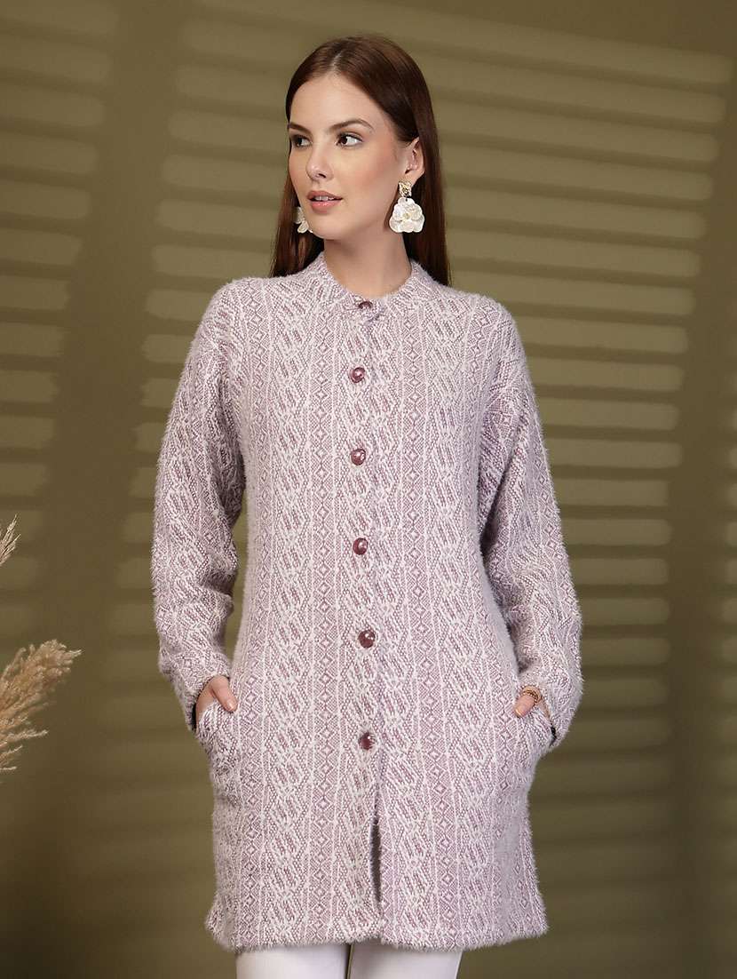 women self designed long sleeve cardigan - 22088578 - Standard Image - 2