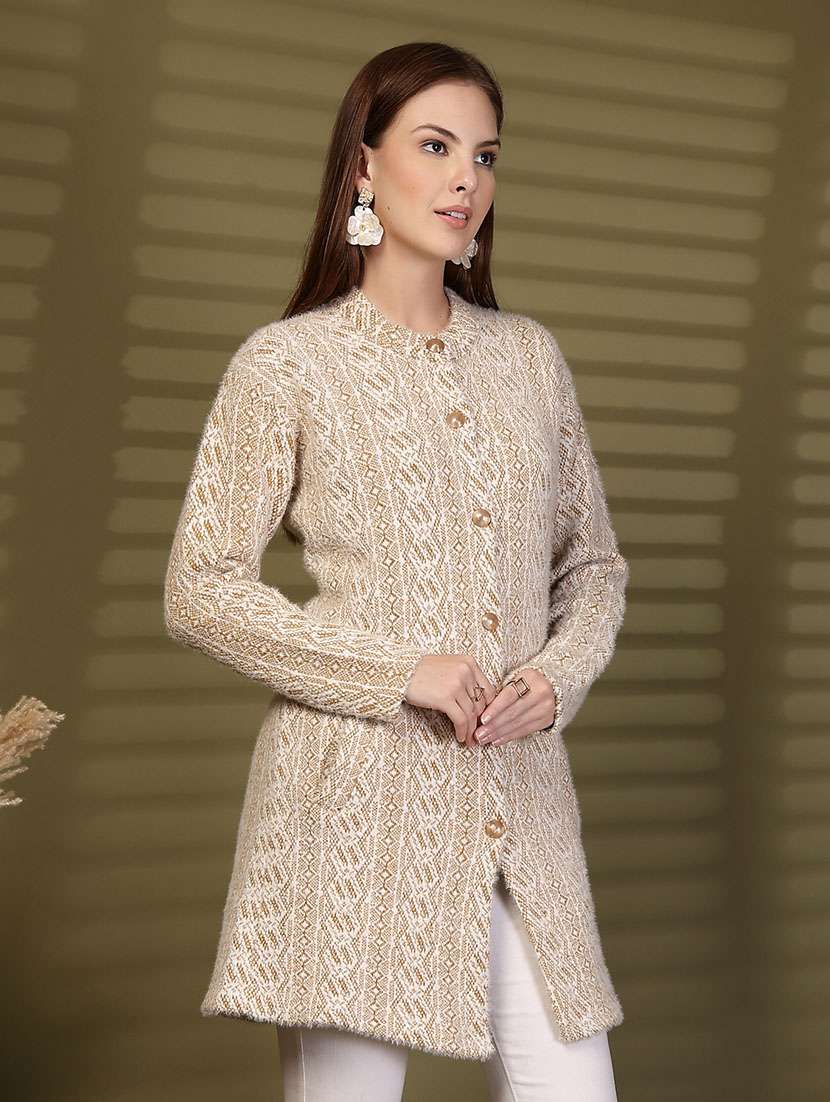 women self designed long sleeve cardigan - 22088580 - Standard Image - 2
