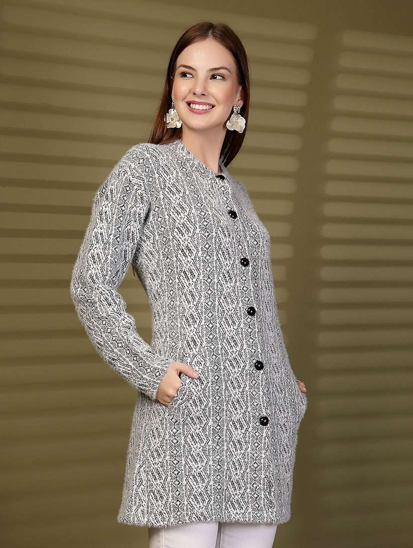 women self designed long sleeve cardigan - 22088581 - Standard Image - 2