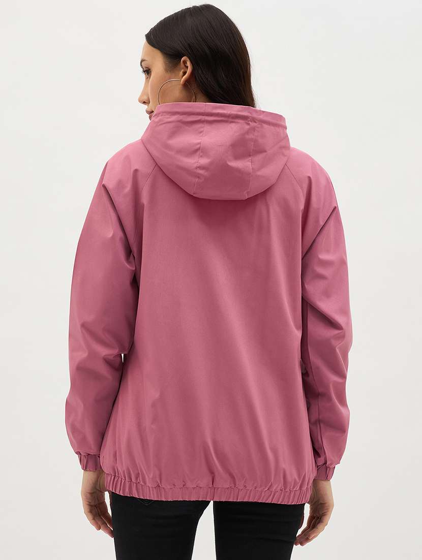 women solid long sleeve windcheater jacket - 22088617 - Standard Image - 2