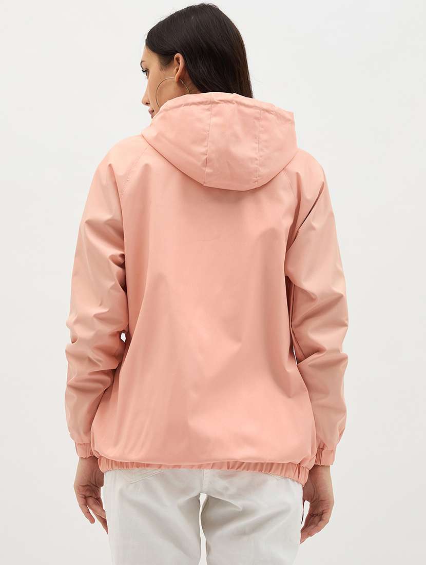 women solid long sleeve windcheater jacket - 22088621 - Standard Image - 2