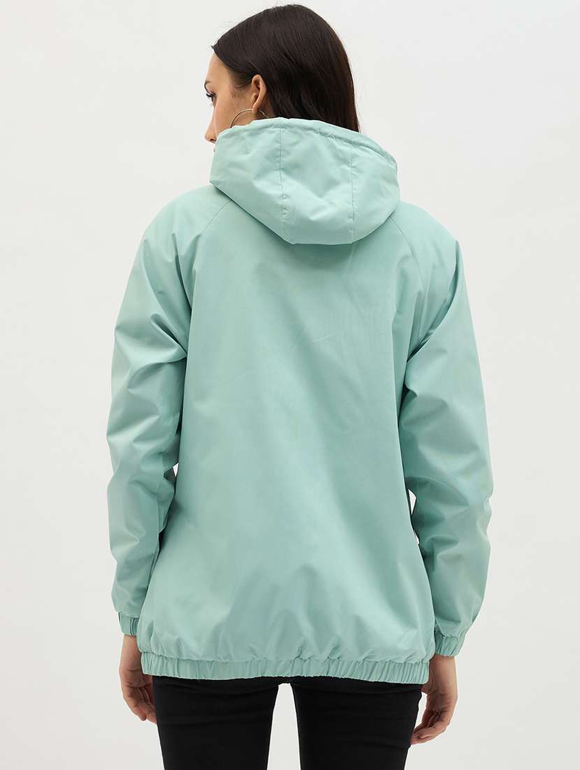 women solid long sleeve windcheater jacket - 22088625 - Standard Image - 2
