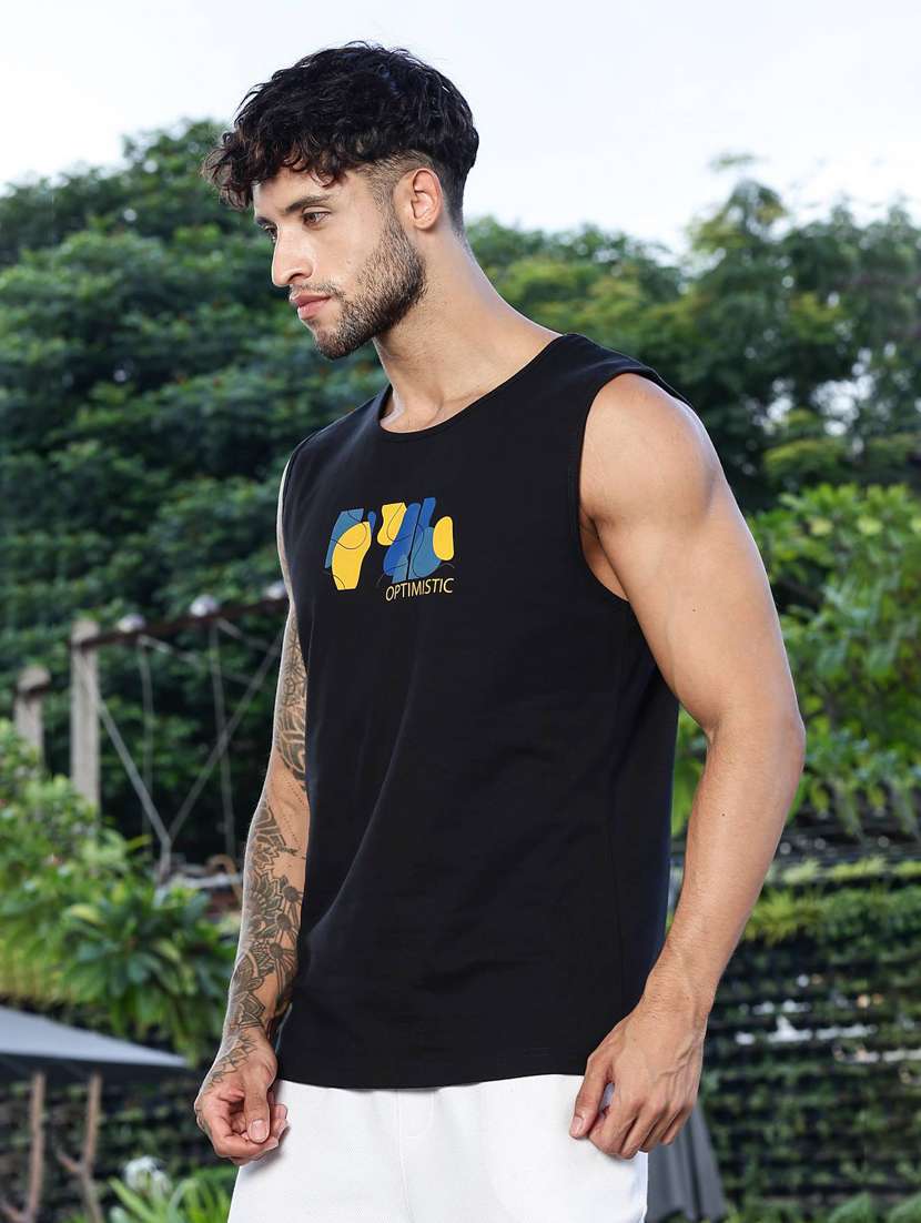 men front & back print sleveless vest - 22088761 -  Standard Image - 2