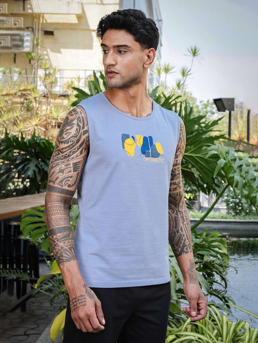 men front & back print sleveless vest - 22088762 -  Standard Image - 2