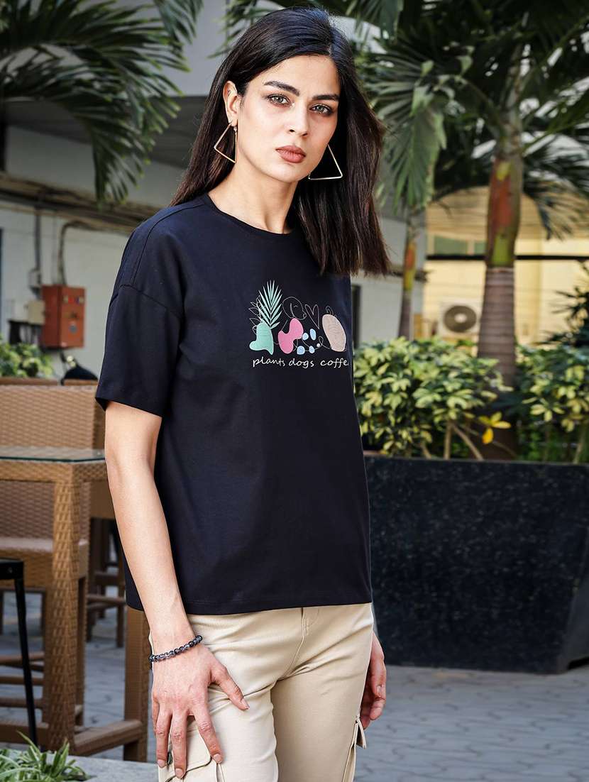 women printed short sleeve regular fit t-shirt - 22088775 -  Standard Image - 2