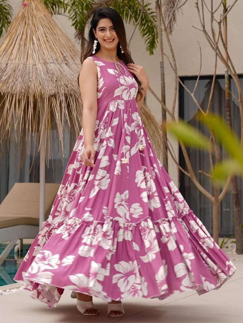 women floral print shoulder strap tiered dress  - 22088841 -  Standard Image - 2