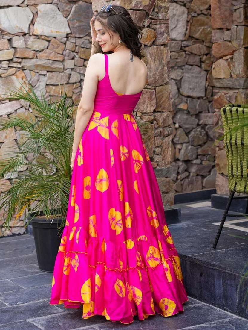 women printed shoulder strap tiered dress  - 22088842 -  Standard Image - 2