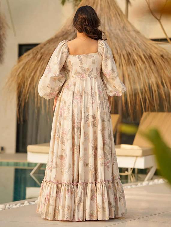 women floral print puff sleeve tiered dress - 22088859 -  Standard Image - 2