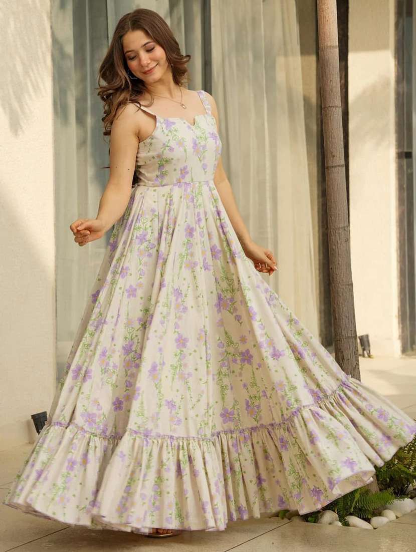 floral maxi tiered dress sleeveless casual wear - 22088886 -  Standard Image - 2