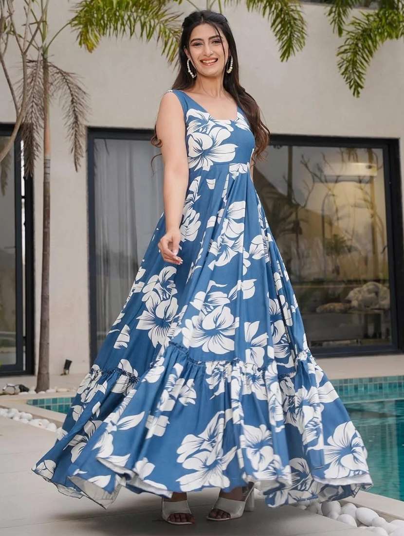 women floral print sleeveless tiered dress - 22088891 -  Standard Image - 2