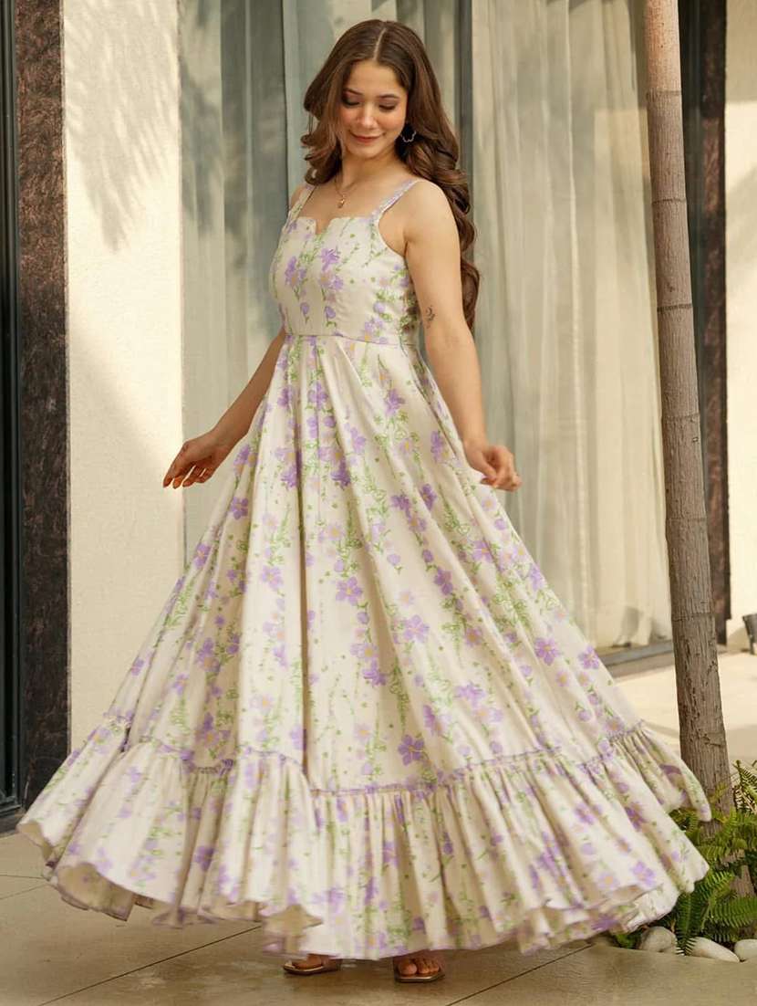 women floral print sleeveless tiered dress - 22088897 -  Standard Image - 2