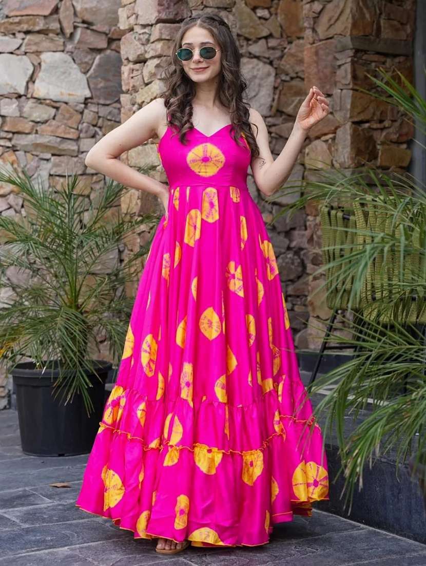 women printed shoulder strap tiered dress - 22088900 -  Standard Image - 2