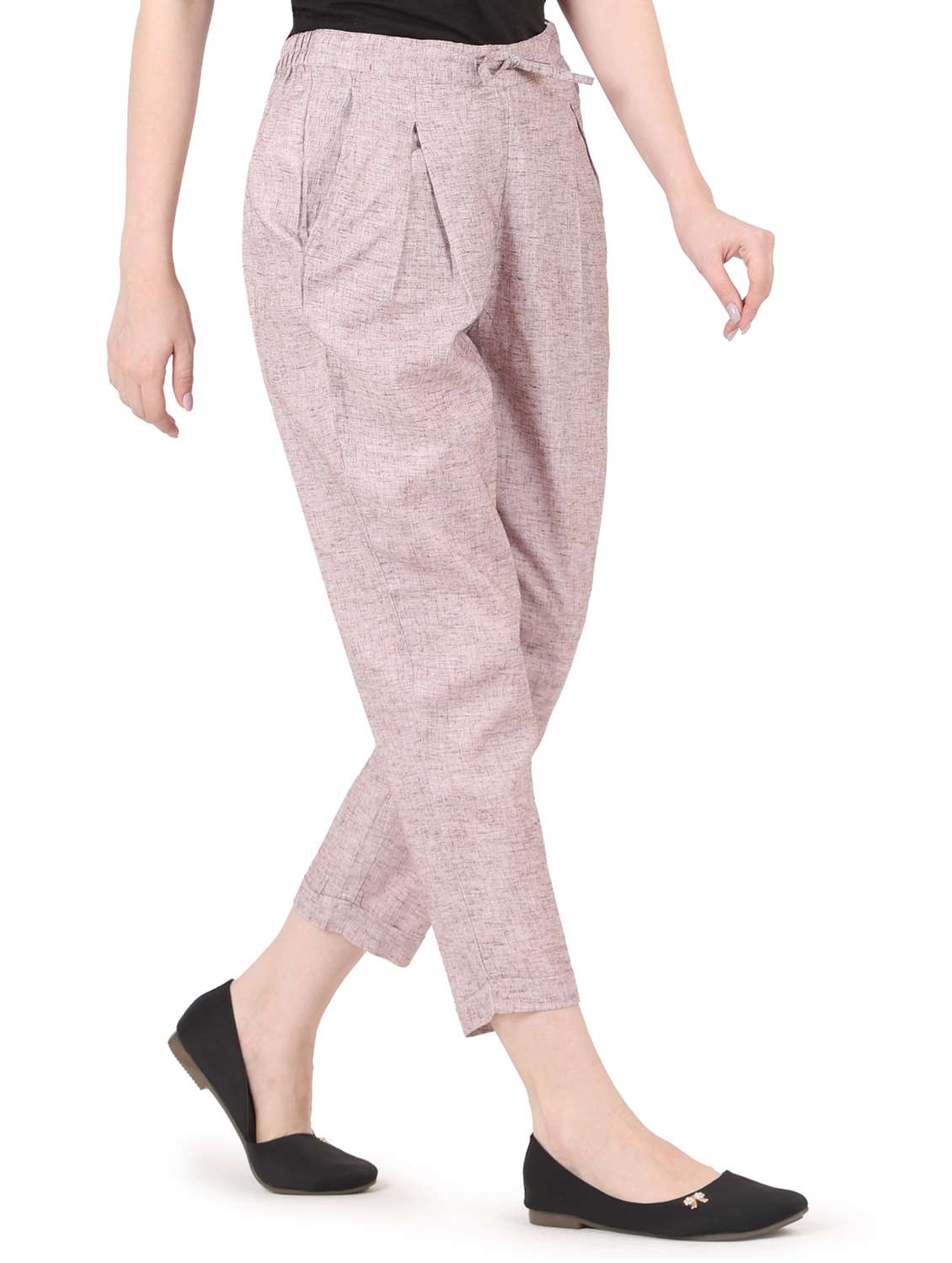 women solid high rise straight trouser - 22088968 - Standard Image - 2