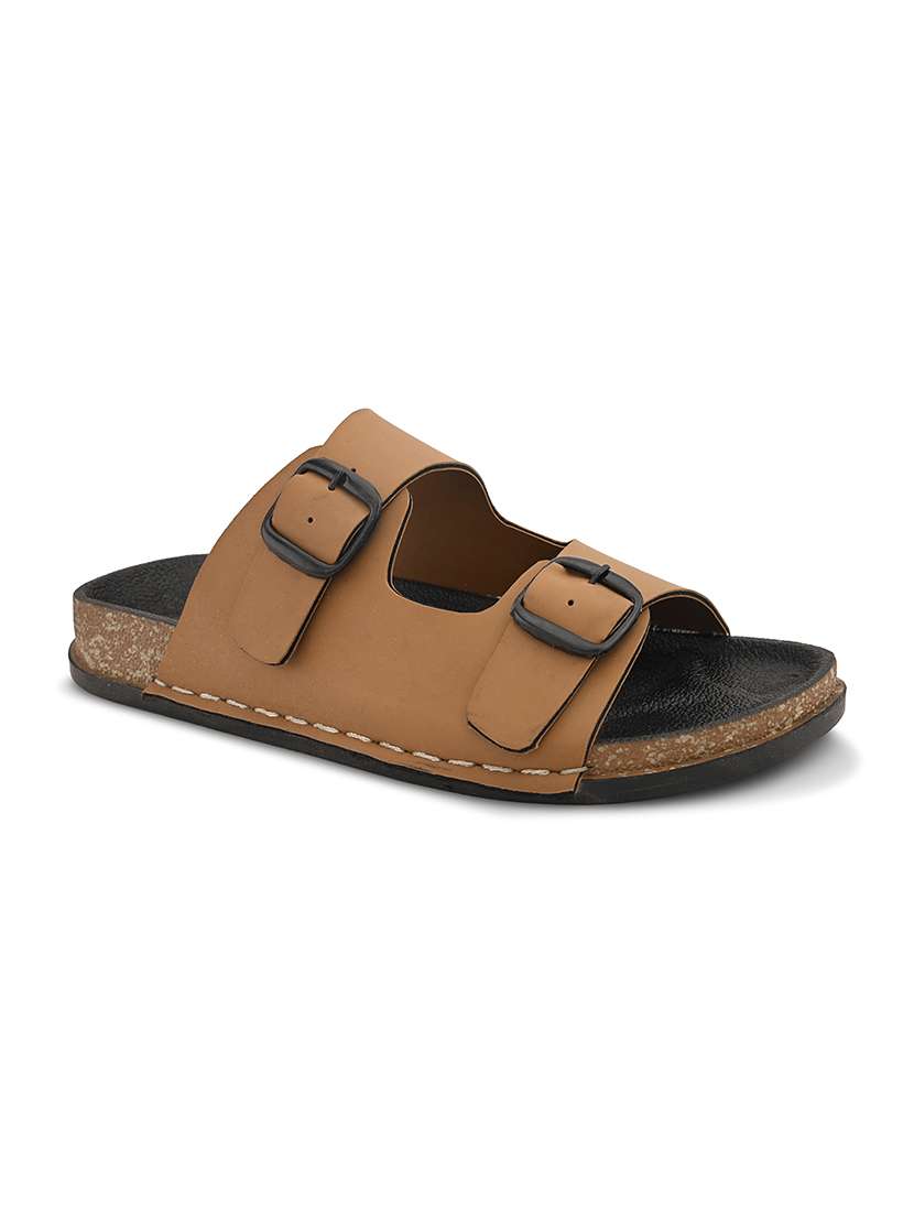 women tan slip on sandal - 22088982 -  Standard Image - 2
