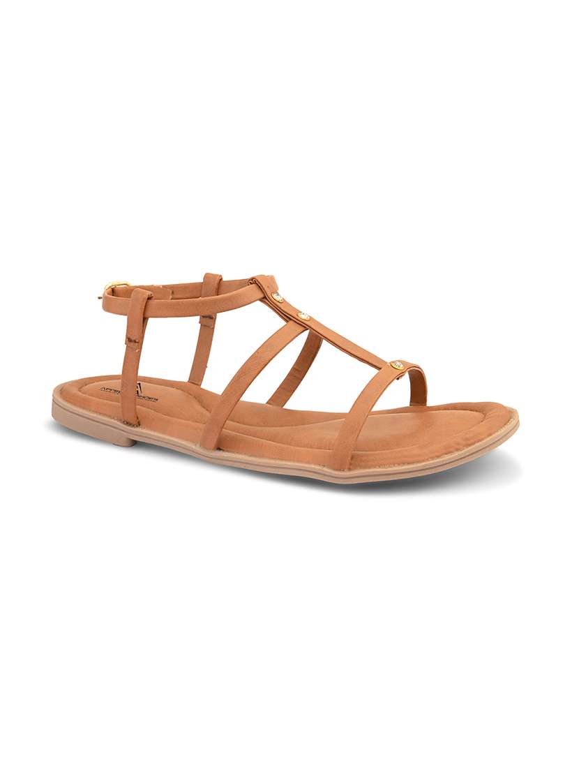 women solid ankle strap flat sandal - 22088989 - Standard Image - 2