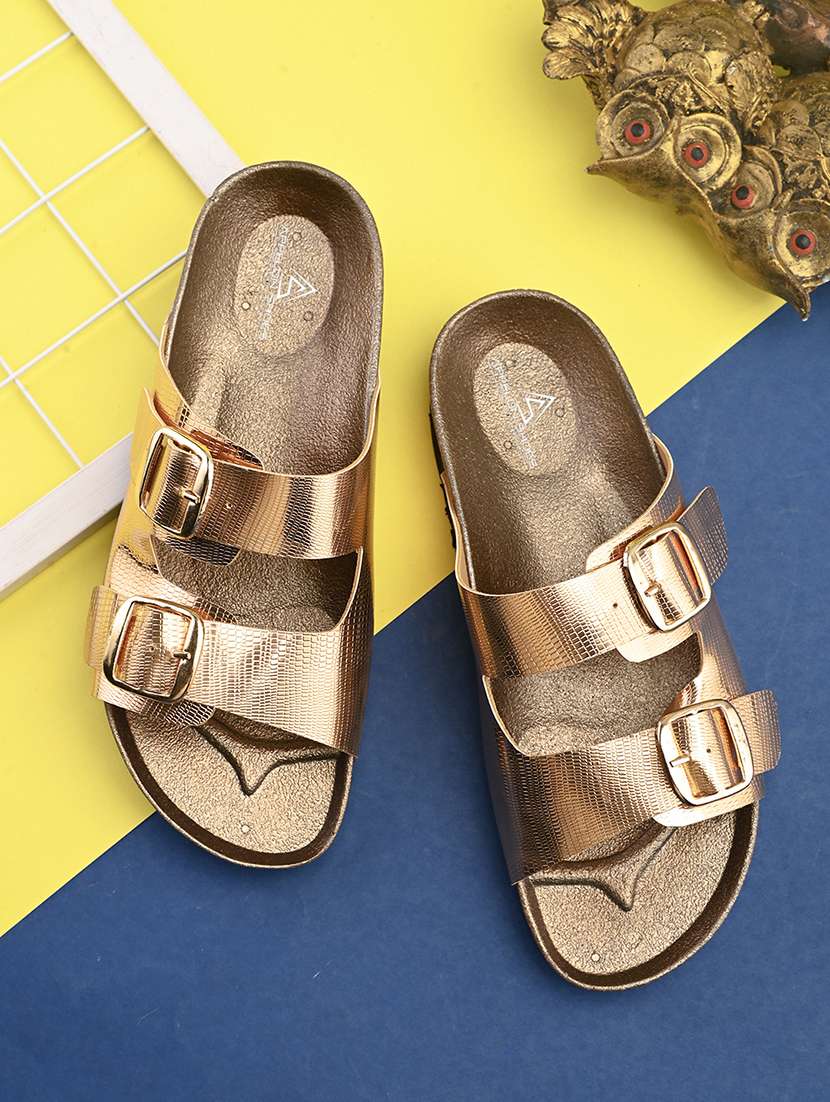 women gold slip on sandal - 22088993 - Zoom Image - 0