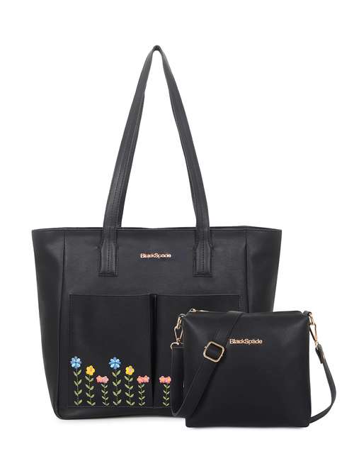 women embroidered leatherette tote bag - 22089013 -  Standard Image - 0