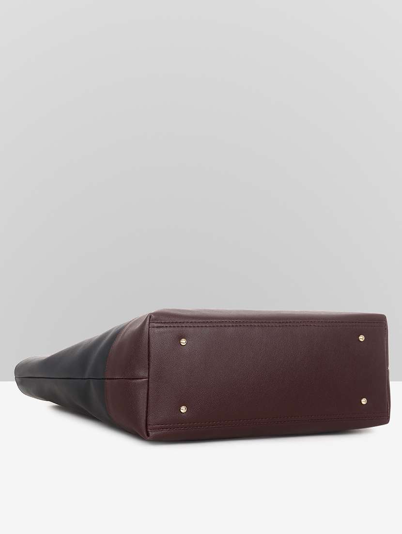 women color blocked leatherette tote bag - 22089031 -  Standard Image - 2