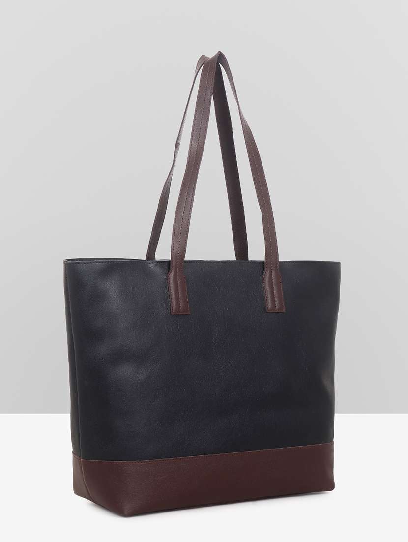 women color blocked leatherette tote bag - 22089035 -  Standard Image - 2