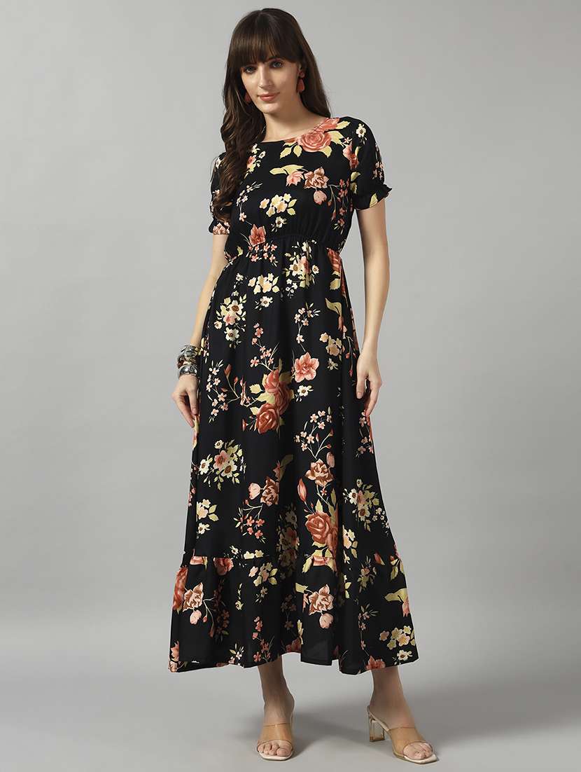 women floral printed puff sleeve tiered dress - 22089294 - Zoom Image - 0