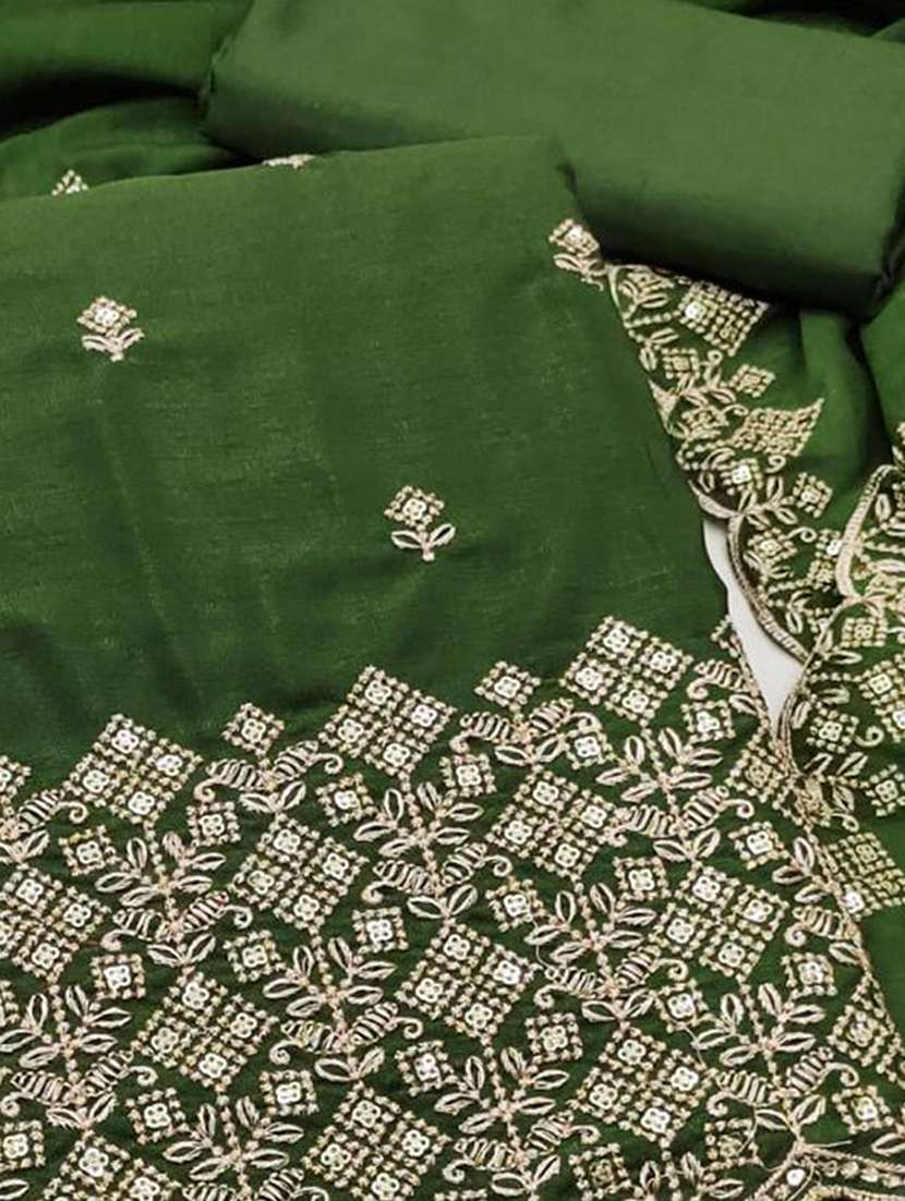 women solid with work embroidered unstitched suit set - 22091918 -  Standard Image - 2