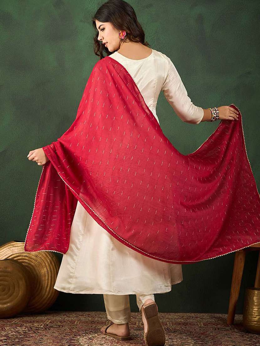 women embroidered three quarter sleeve kurta pant with dupatta set - 22092088 -  Standard Image - 2