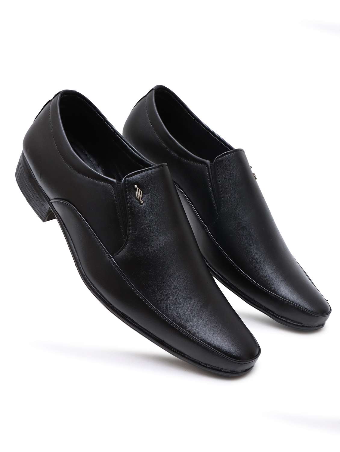 men black slip on formal shoes - 22092107 - Standard Image - 2