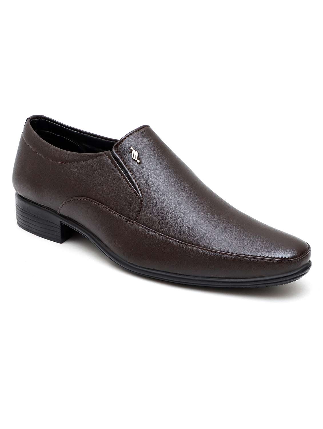 men brown slip on formal shoes - 22092108 -  Standard Image - 2