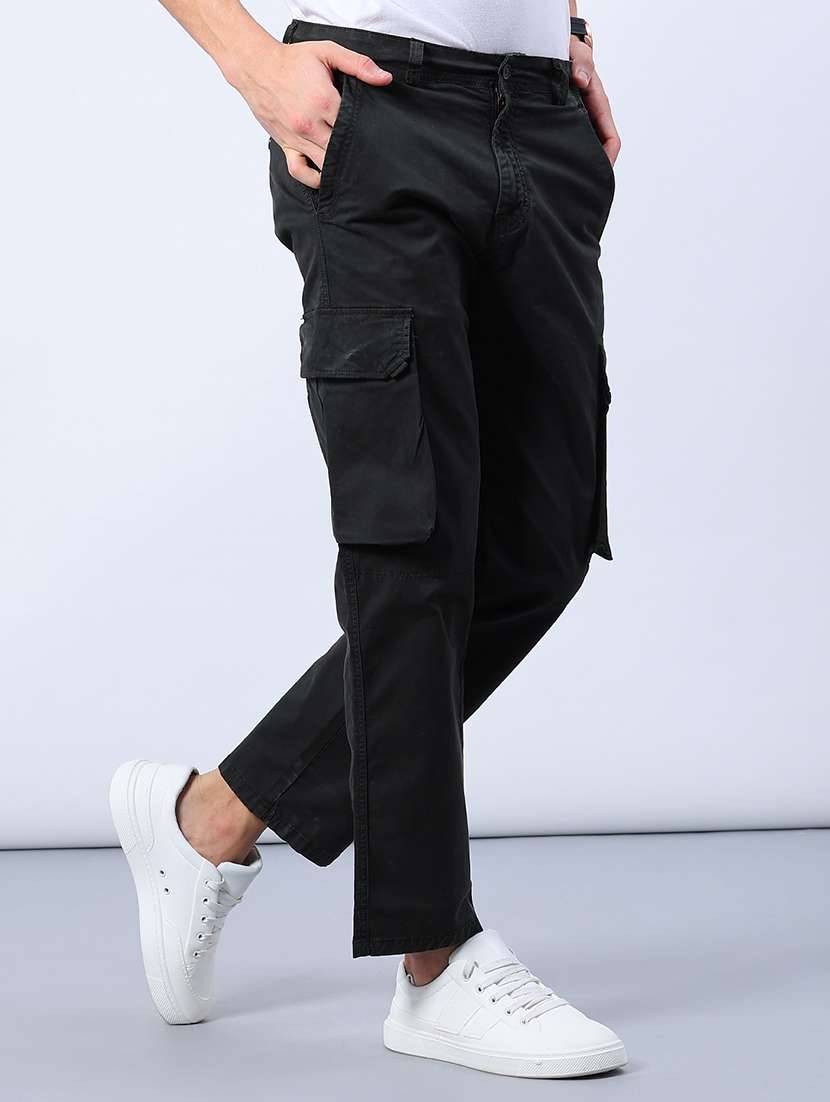men solid mid rise regular fit cargo - 22092171 -  Standard Image - 2