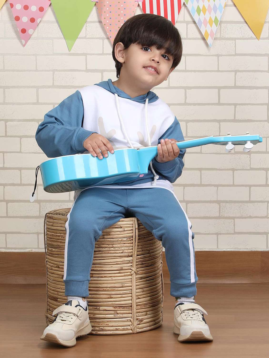 boys printed hooded full length set