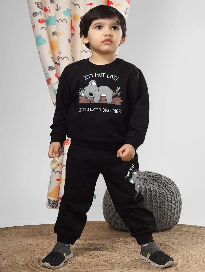 boys printed long sleeve full length  set