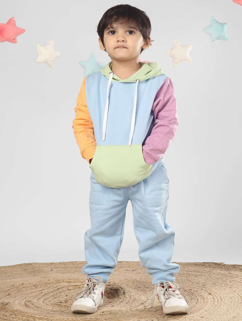 boys ombre print hooded full length co-ords set