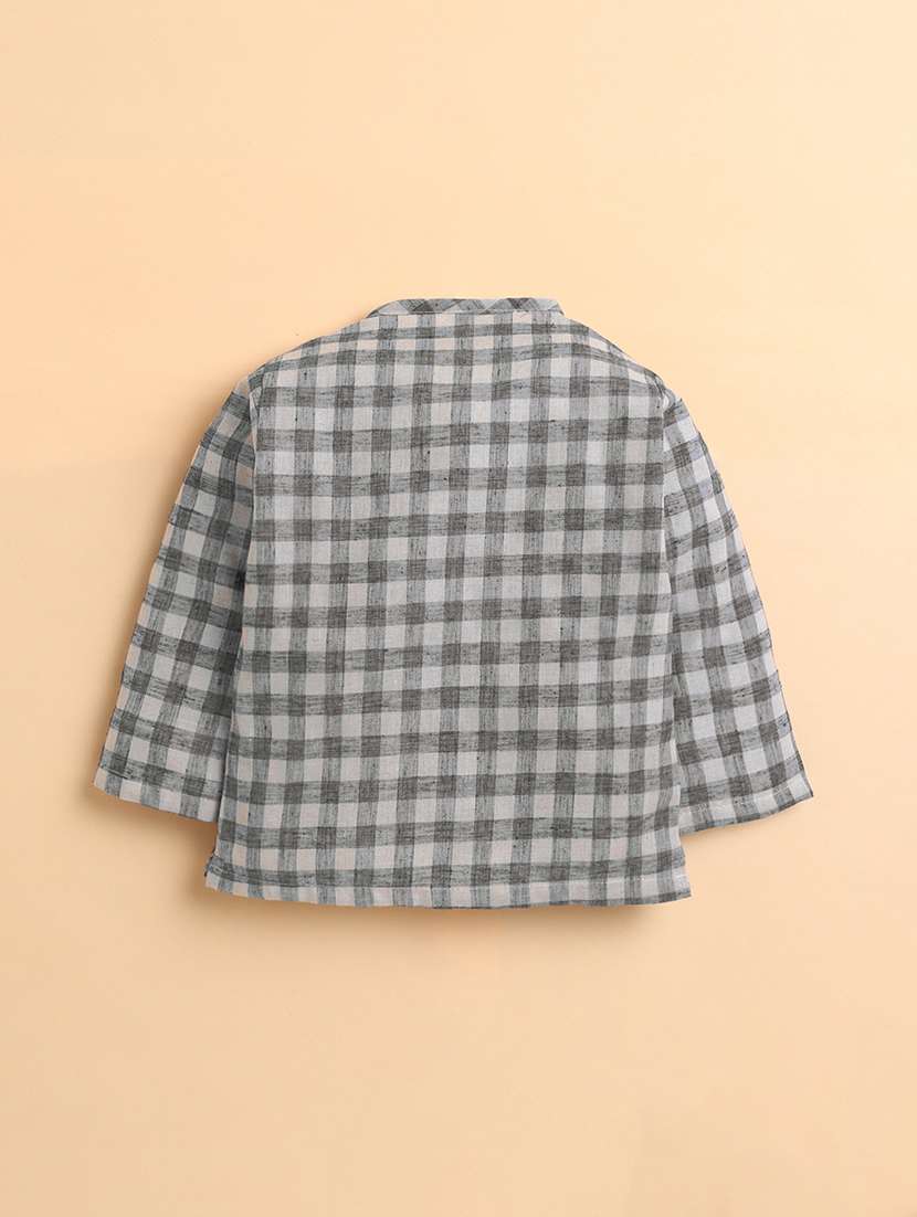 boys checkered long sleeve shirt and trouser set - 22092296 -  Standard Image - 2