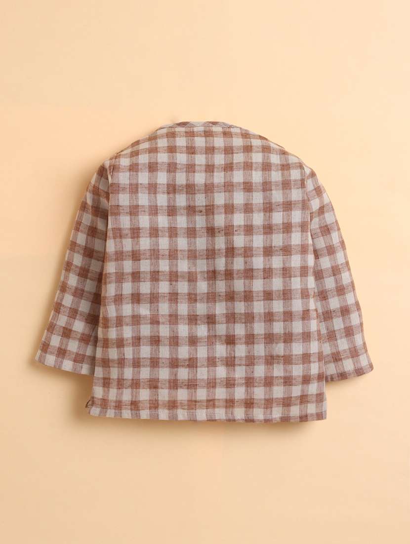 boys checkered long sleeve shirt and trouser set - 22092298 -  Standard Image - 2