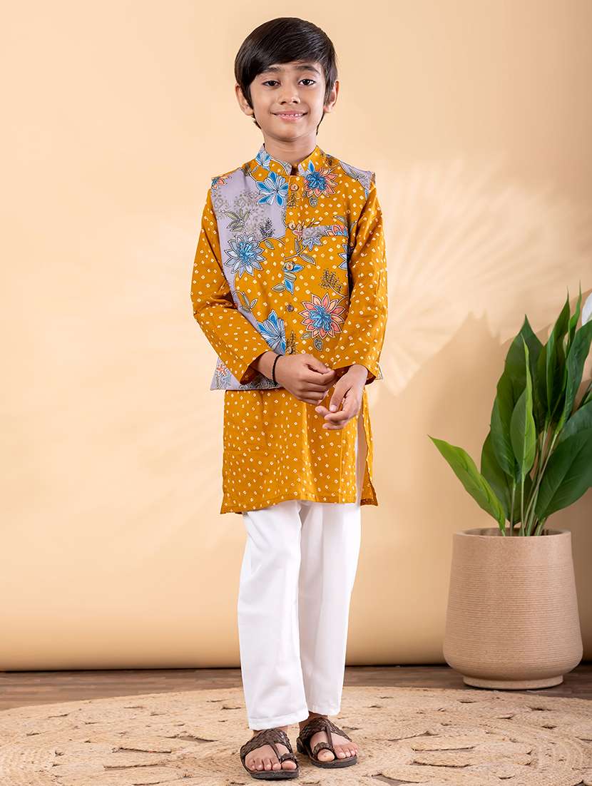 mustard cotton kurta sets kurtas & set - 22092354 -  Standard Image - 2