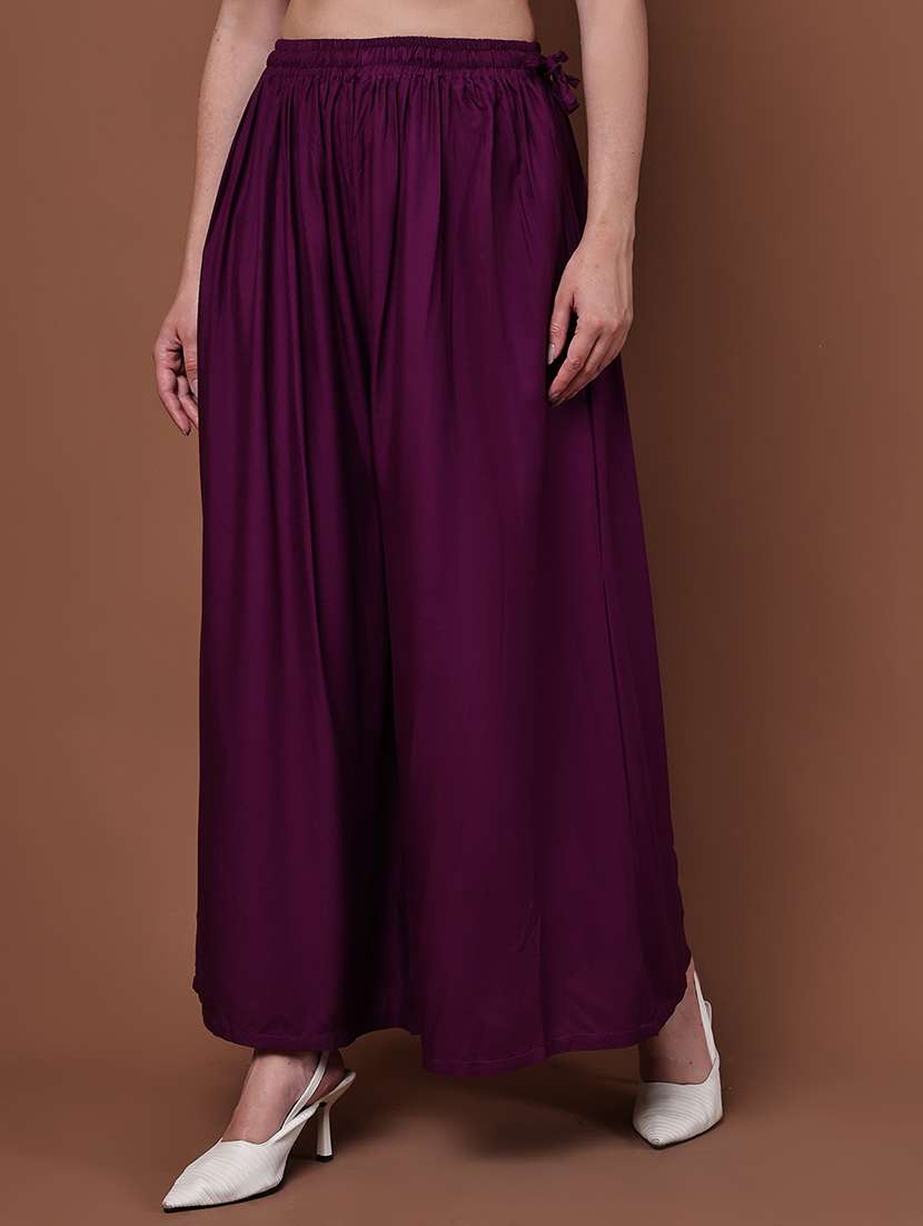 purple viscose palazzos - 22092367 -  Standard Image - 2