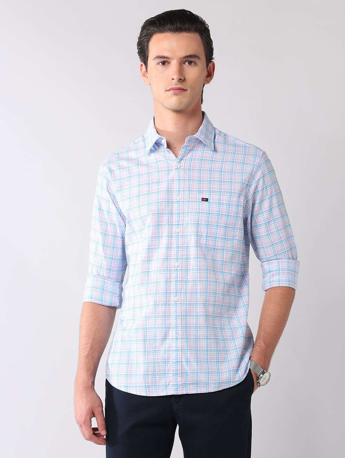 men striped long sleeve regular fit casual shirt - 22092486 - Standard Image - 2