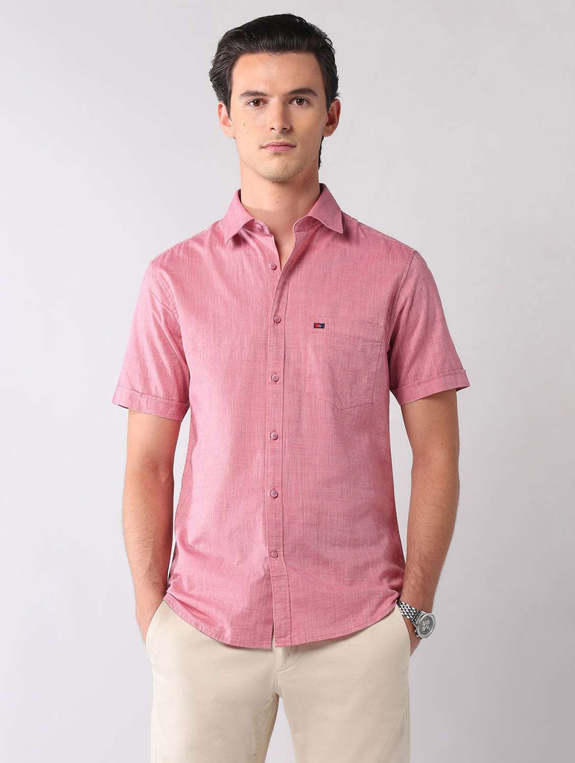 men self design short sleeve regular fit casual shirt - 22092493 -  Standard Image - 2