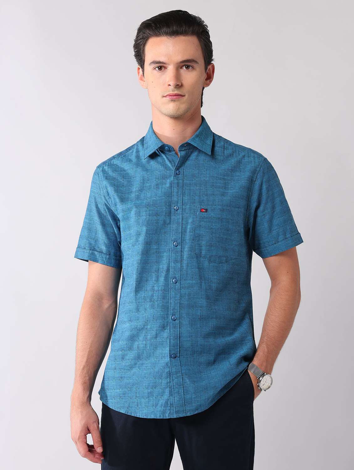 men self design short sleeve regular fit casual shirt - 22092494 -  Standard Image - 2