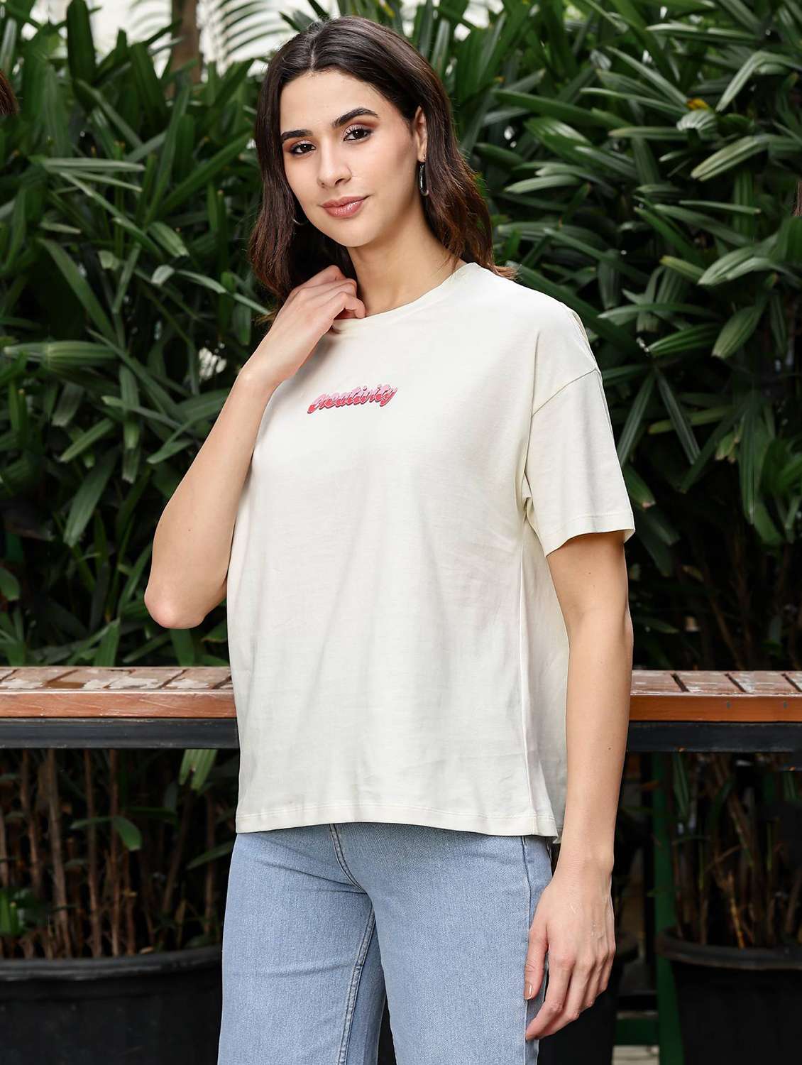 women printed short sleeve regular fit t-shirt - 22092577 - Standard Image - 2