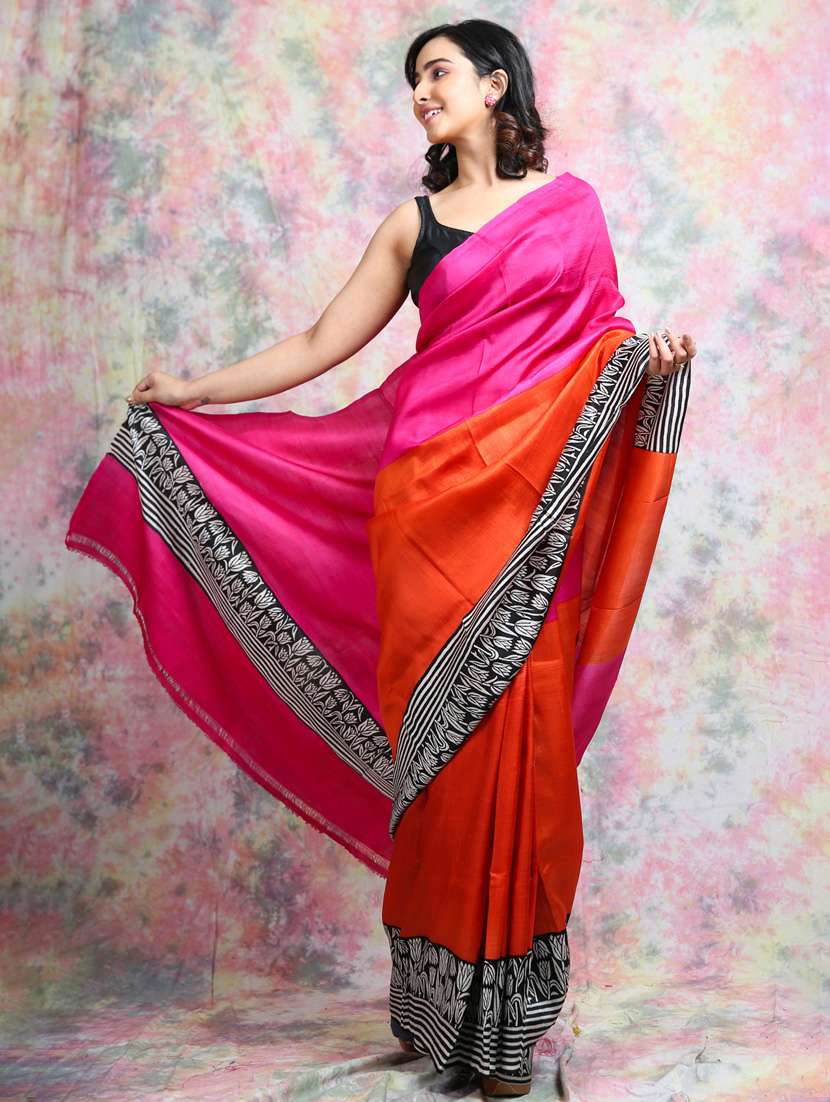 women printed handloom saree with blouse - 22092639 -  Zoom Image - 0