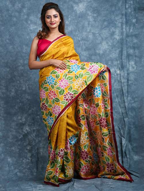 women floral printed saree with blouse - 22092646 -  Standard Image - 0