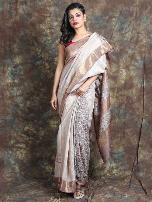 women printed casual wear saree with blouse - 22092653 - Standard Image - 0