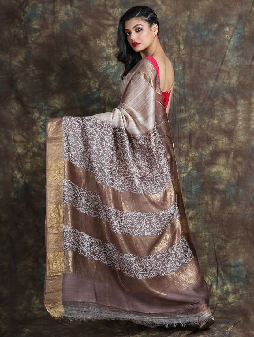 women printed casual wear saree with blouse - 22092653 - Standard Image - 2