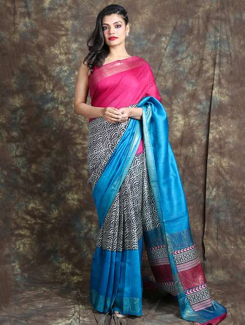 women printed casual wear saree with blouse - 22092654 -  Standard Image - 0