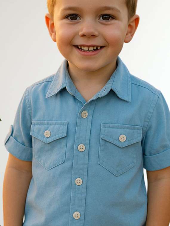 boys solid short sleeve regular fit shirt - 22092675 -  Standard Image - 2